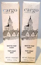 LOT OF 2 CARGO MATTE TOP COAT for lips MTC-01 MATTE CLEAR 0.1oz EACH NEW IN BOX