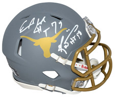 EARL CAMPBELL & RICKY WILLIAMS SIGNED TEXAS LONGHORNS SLATE MINI HELMET BECKETT