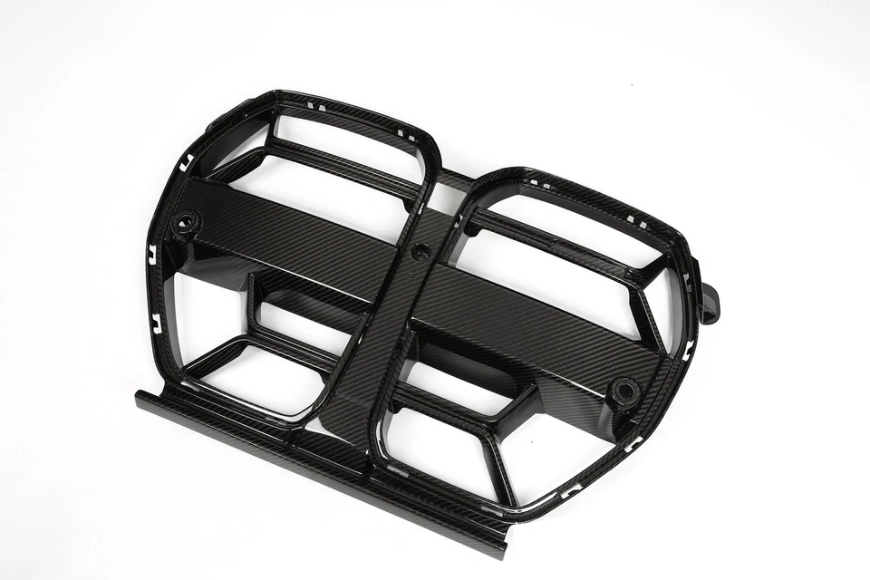 REAL CARBON FIBER V STYLE NOSE GRILL GRILLE FOR 2021-2023 BMW M3 G80 M4 G82 G83 - Image 2 of 4