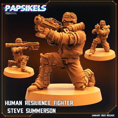 Human Resilience Fighter - Laser Cannon - Steve Summerson | DnD Miniatures |