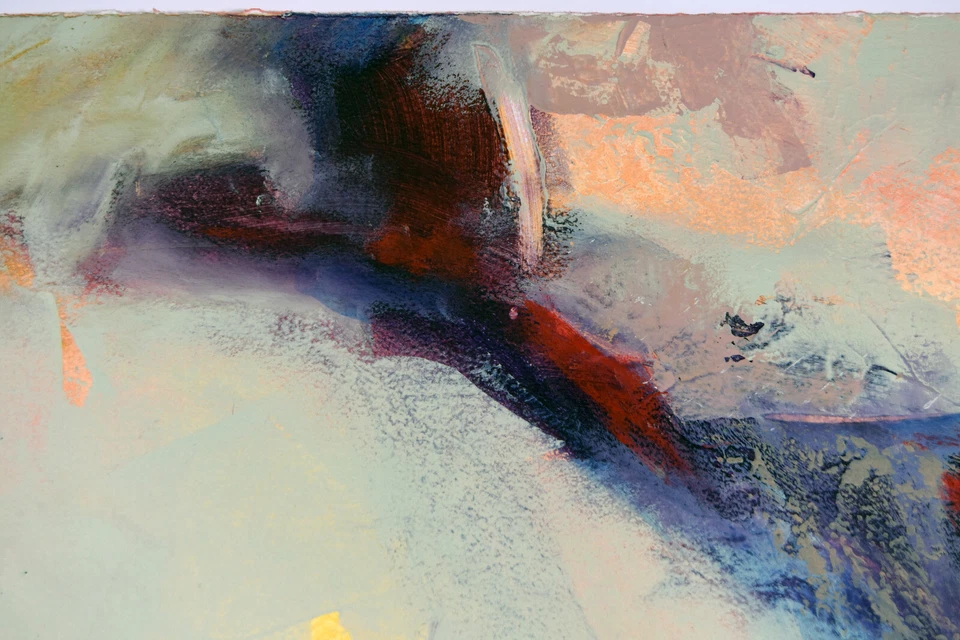 Pintura Acuarela 26" Carolynn Mann Arte Abstracto Composición Fantasía #145 Foto 2 de 4