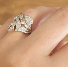 fashion topaz zirconia ring gem silver plate jewelry engagement cocktail wedding