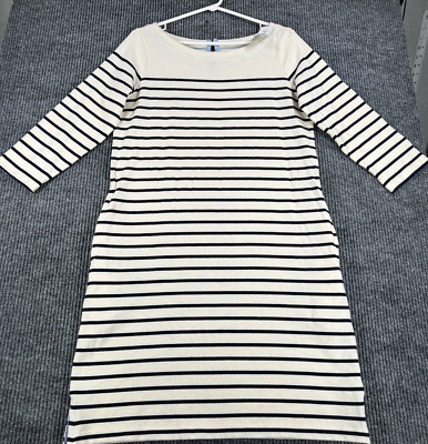 LL Bean Heritage Mariner Dress Womens Small Striped 1/2 Sleeve Casual Soft New