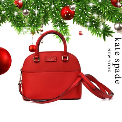 Kate Spade Mini Carli Grove Street Leather Crossbody Purse in Red Carpet  w/COA
