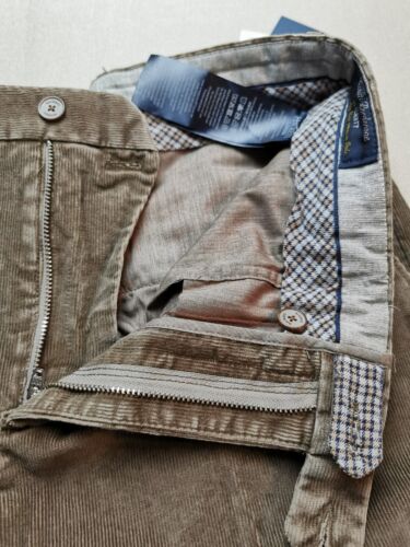 HACKETT TESSUTI PERDENONE Mens UK 32L Ashby Chino (NEW) Taupe Brown Needlecord - Picture 4 of 19