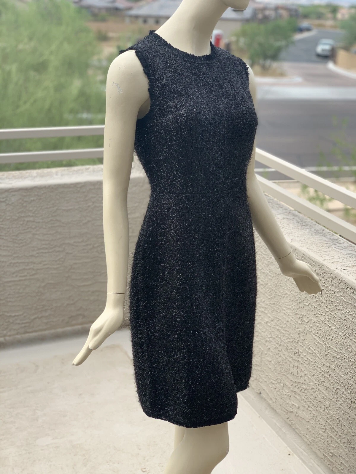 vestito tubino tweed orpello senza maniche kate spade