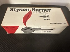 Vintage Styson Burner Steel Snack Party Warmer Denatured Alcohol Burner w/Box