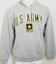 NEW U.S. Army United States Top Of The World Gray Hoodie Sweatshirt Men's L