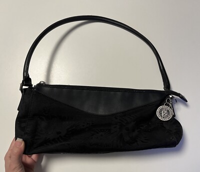 Anne Klein Vintage Women's Black Logo Lobo Shoulder Handbag