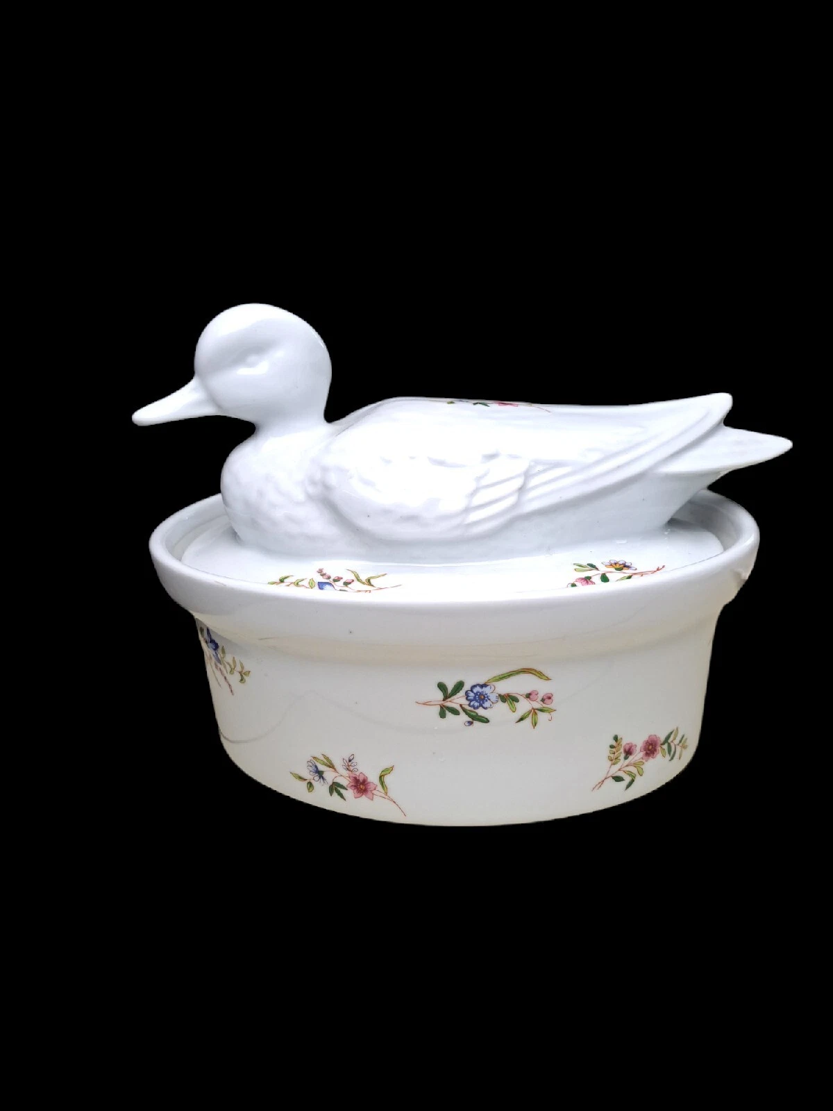 Vintage BIA Nesting Duck Casserole Dish~Bakeware~Cordon Bleu Versailles Floral