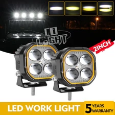 2X Yellow White 2inch LED Work Light Cube Pods Driving Fog Lamp SUV ATV OffRoad