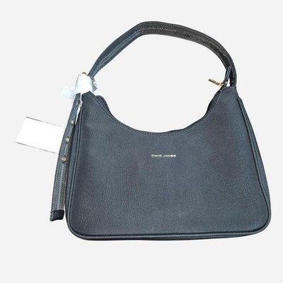 David Jones Black    Faux Leather Hobo Purse, BNWT, Minimalist Everyday Handbag