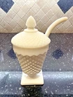 Vintage Westmoreland Glass English Hobnail Milk Glass Condiment Jam Mustard Jar