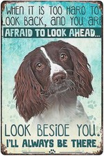 Vintage English Springer Spaniel Look Tin Metal Signs Home D cor 8x12
