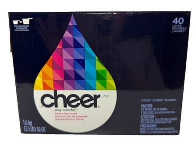 Cheer Ultra Stay Colorful Fresh Clean Scent Powder Laundry Detergent 40 Loads