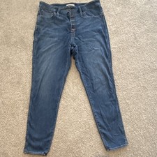 Madewell Women's Skinny High-Rise Medium Wash Blue Denim Button Fly 32T