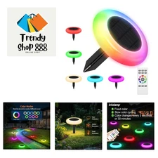 Solar Lights Outdoor, 6Pack Solar Garden Lights with Remote Control, Pathway ...