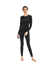 METARINO Women 100% Merino Wool Base Layer Set Thermal X-Small Dark Grey