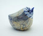 New Murano Cute Navy Blue Bird Figurine Infused with Gold Italian Art Glass — photo 3