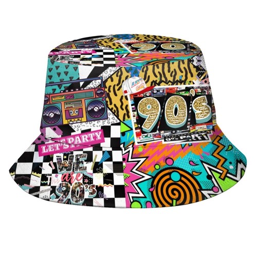 Retro Fashion 80s 90s Bucket Hat for Men Women Funny Summer Beach Fishing Hat...
