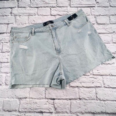 NEW Hollister Mom 3'' Short Size 21/35 Light Wash Ultra High Rise Vintage Stretch