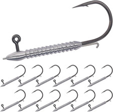 Hover Rig Jig Heads 12-Pack �2X Strong Weighted Swimbait Hooks for Bass Fishing�