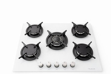 Piano cottura LAREL 858GB 5 fuochi gas GPL/METANO VETRO BIANCO ACC.ELETTRONICA