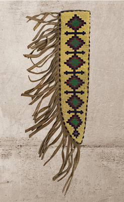 Native Beaded Messerhüllen Leder Messerscheide Rot Indianer Messer Western Cover