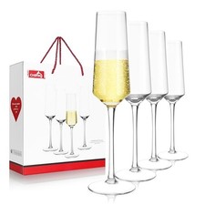 Champagne Flutes Glass Set of 4, Crystal Champagne Glasses 7OZ 7oz 4-pack 