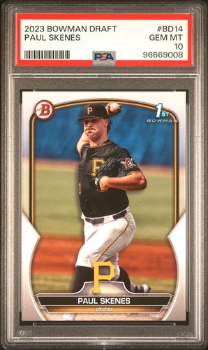PAUL SKENES 2023 BOWMAN DRAFT ROOKIE RC #BD14 PSA 10 GEM MINT! PIRATES #96669008