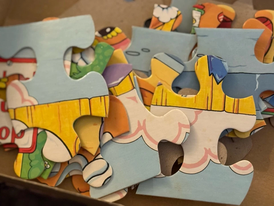 Vintage 1986 MB Potato Head Kids Puzzle – School Bus Stop – 24 Pieces – Complete - Image 2 of 4