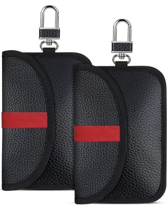 2 Pack Faraday Bags for Key Fob, Signal Blocking Pouch for Car Anti Theft Dev...