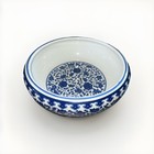 Antique Chinese Blue + White Hand Painted Bowl - Signed — photo 1