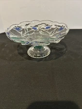 Crystal Compote Venezia Crystal Footed Serving Plate Bowl By Studio Silversmiths