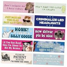 Funny Car Magnet Bumper Sticker - 10Pcs Hilarious Funny Joke Vehicle Magnets