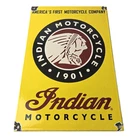 Vintage Indian Motorcycles Sign - Parts Dealership Service Porcelain Gas Sign