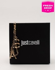 Sugerowana cena detaliczna 115€ JUST CAVALLI Logo Brelok Złoty wiek Metal Made in Italy