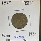 KEY RARE DATE 1872 INDIAN PENNY In Fine CONDITION BETTER DATE COIN    XX398