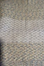 Handcrafted Crochet Baby Blanket Cream Mixed Pastel Shell Stitch 24"x16"