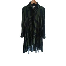 Apricot Black Khaki Green Long Sleeve Shirt Dress Size 10