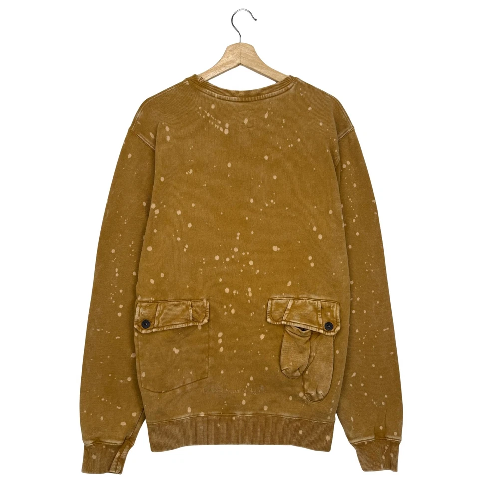 Sudadera PRPS Para Hombre Talla L Bourn Cargo Estilo Envejecido Marrón Blanqueador Lavado Foto 4 de 4