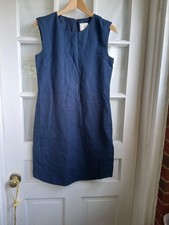  j crew suiting lined sleeveless navy blue dress 2 cotton