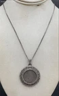 925 Silver Box Chain Ring Clasp Necklace W/ 1885 Vintage Coin Sterling Pendant