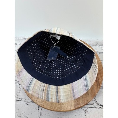 NEW Kangol Check Deeto Striped Flat Cap Beige‎ Blue Lavender Linen Blend Medium NEW Kangol Check Deeto Striped Flat Cap Beige Blue Lavender  main image 3