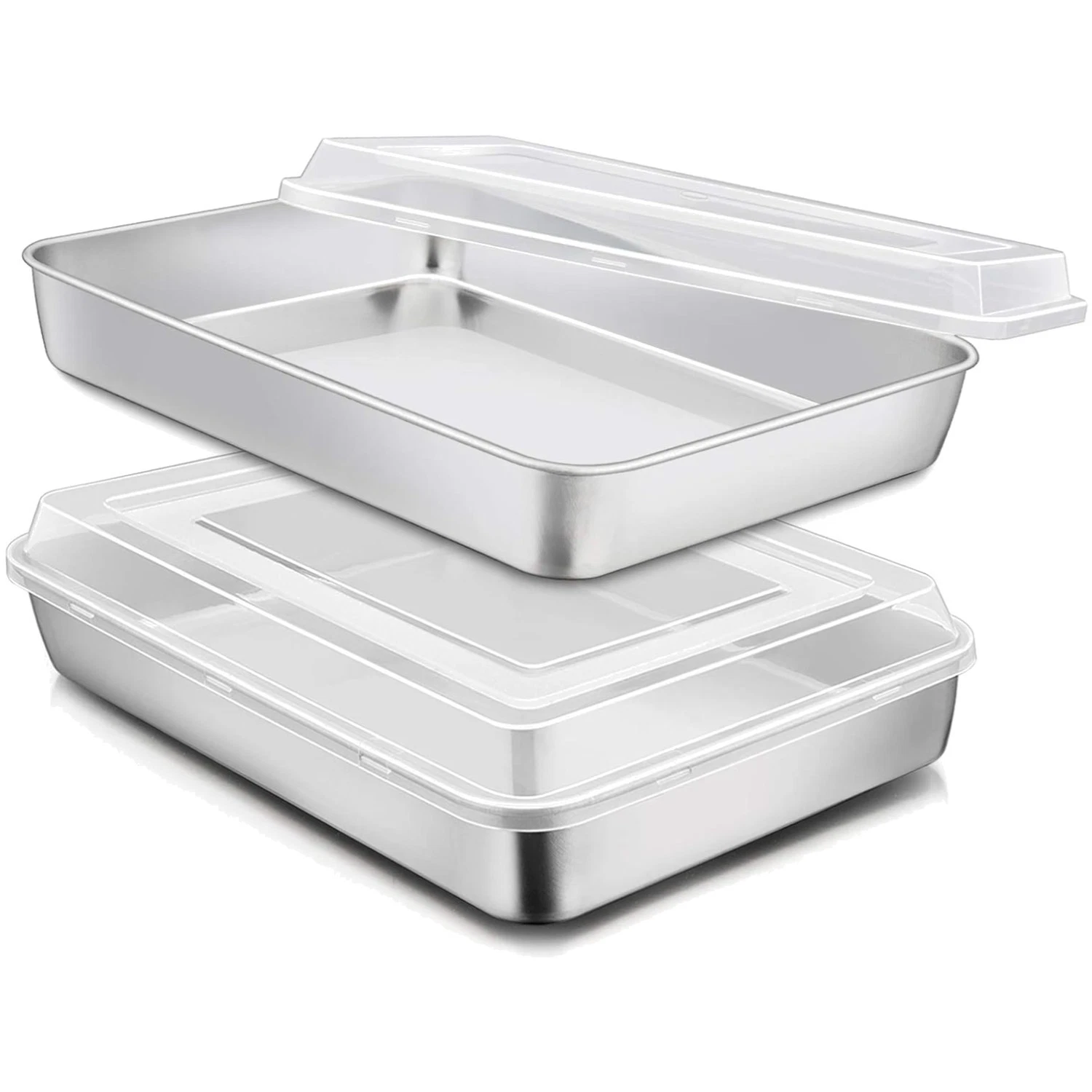 Stainless Steel Baking Pan Set with Lids - Healthy & Durable