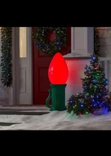 3 FT BATTERY OPERATED LED JUMBO BULB RED BLOW MOLD HOME DEPOT HOME ACCENTS NEW