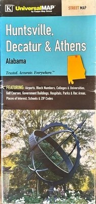 Map of Huntsville, Decatur & Athens, Alabama, by Kappa Map Group - Discounted!!