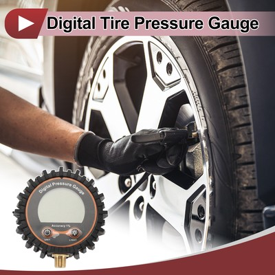 #ad #ad 1Pcs Universal Digital Tire Pressure Gauge 1 8quot; NPT without Battery 0 250PSI $10.07