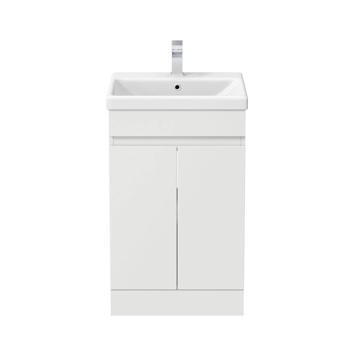 Bathroom Basin Sink 510mm Ceramic 1 Tap Hole White Gloss Recessed BASIN
