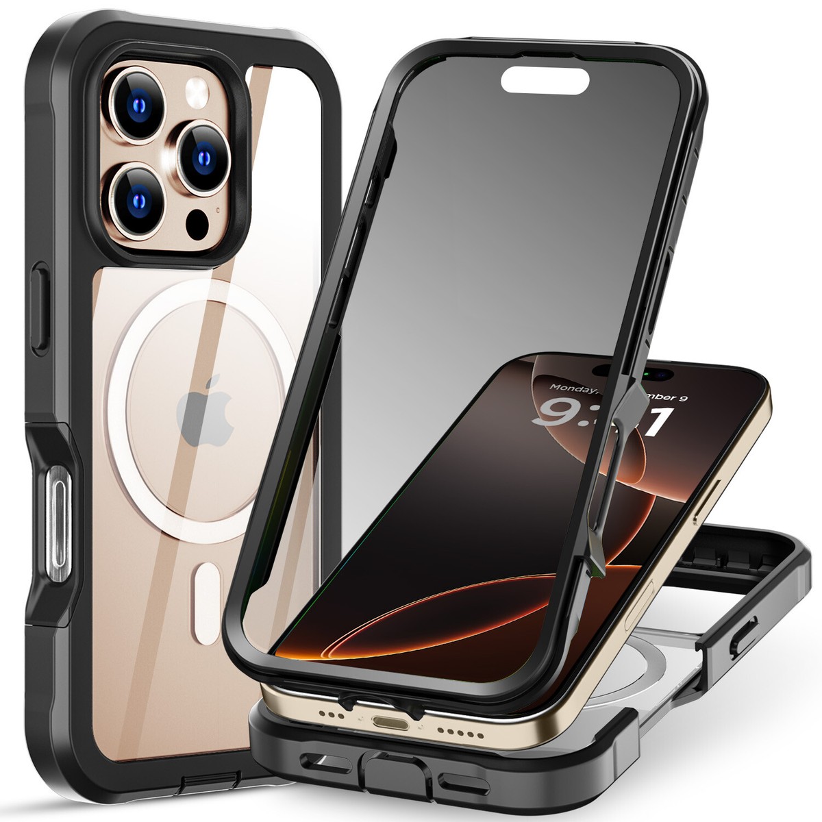 iPhone 16 Pro Max Case MagSafe Shockproof Cover with Privacy